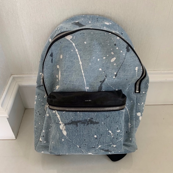 AMIRI Brand New Jean Backpack with Splatter Paint - Picture 1 of 3